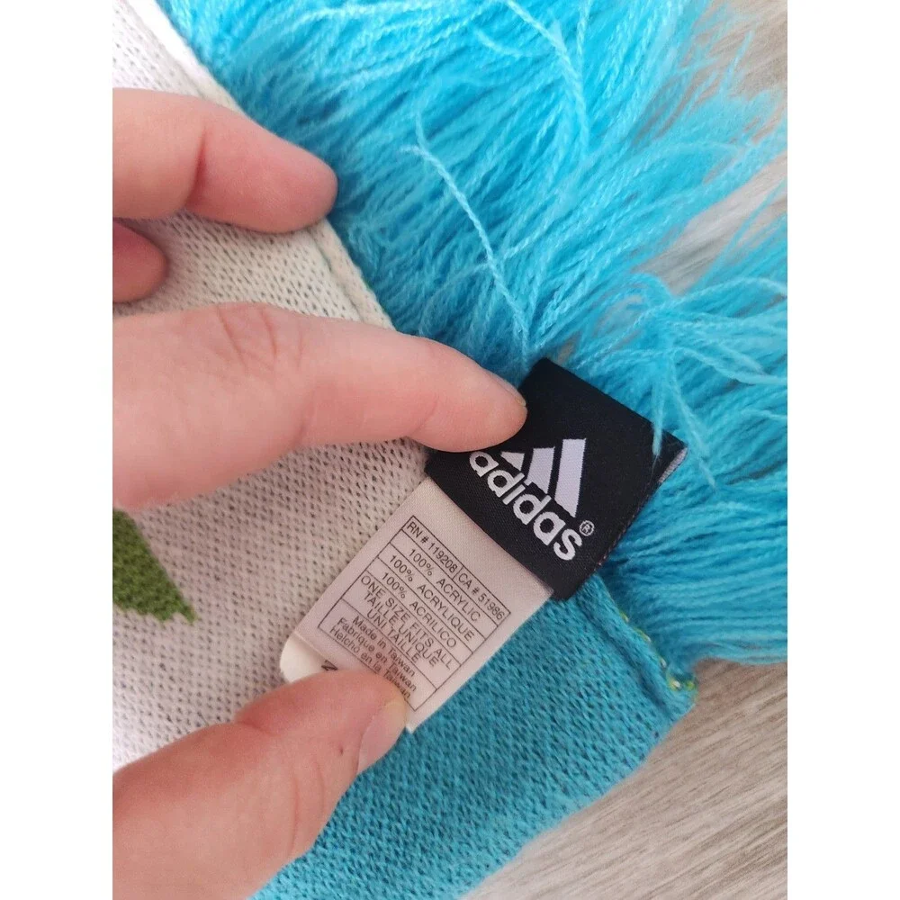 Seattle Sounders FC Adidas Scarf MLS Soccer Fan Knit Fringe Blue Green EUC